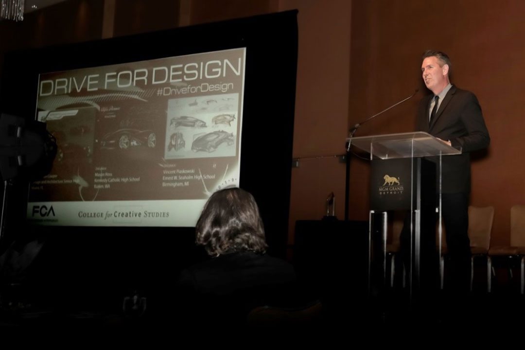Mark Trostle, head of Ram and Mopar design, passenger and utility design, speaks about the Drive for Design contest, which honors our young, up-and-coming, new era of talented design students.